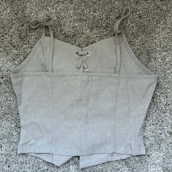 String Top and Pant Two Piece Set Lace Up Tie Up Size XS - Picture 6 of 13